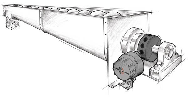 Speed Switch Monitoring Belt Speed on a Screw Conveyor